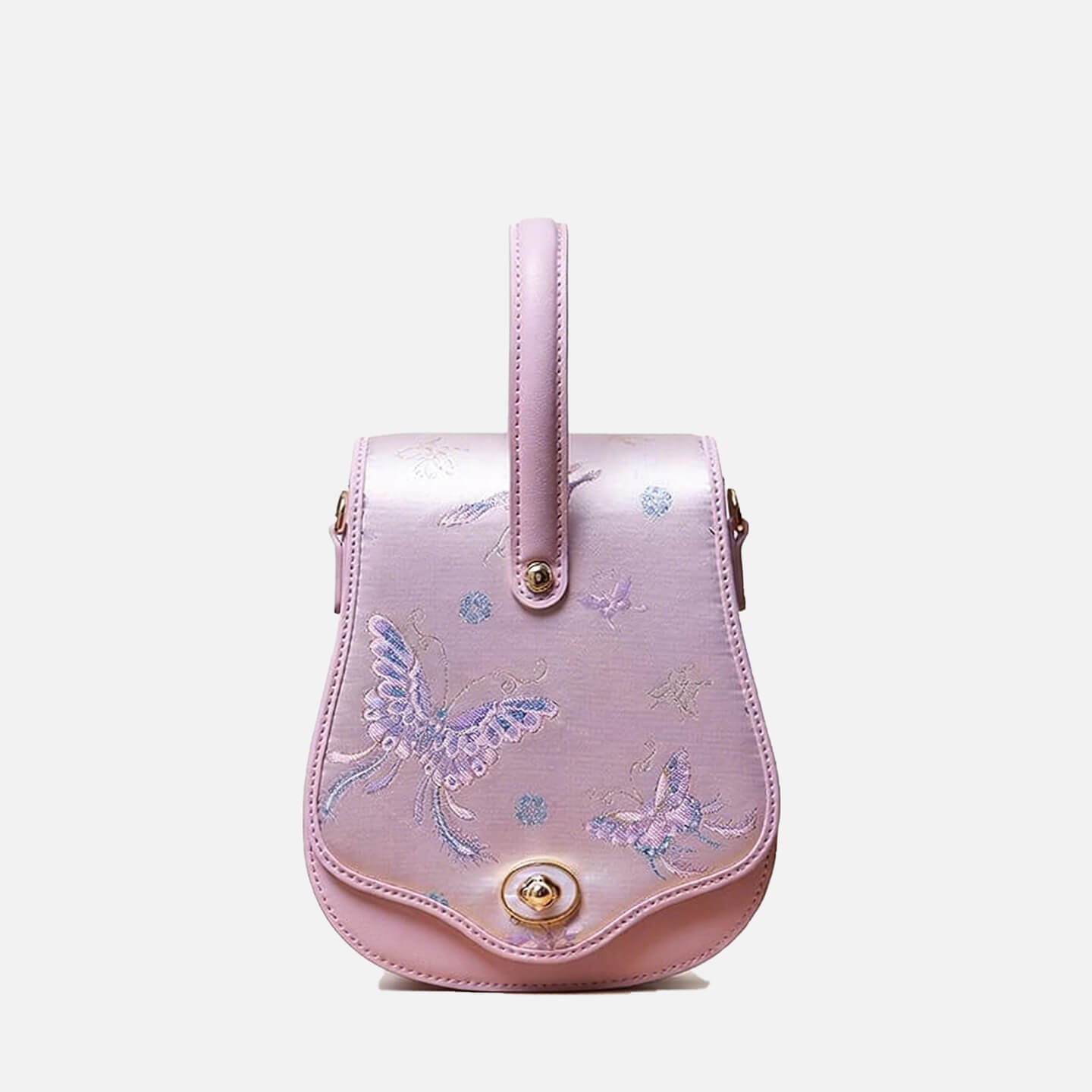 Silent Arc Leather and Silk Crossbody Handbag – Babylon Leather - Babylon LeatherBabylon LeatherTX167-Pink 2