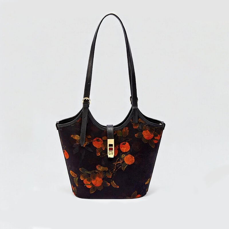 Silent Bloom Leather and Silk Shoulder Bag – Babylon Leather - Babylon LeatherBabylon LeatherTX004-Black