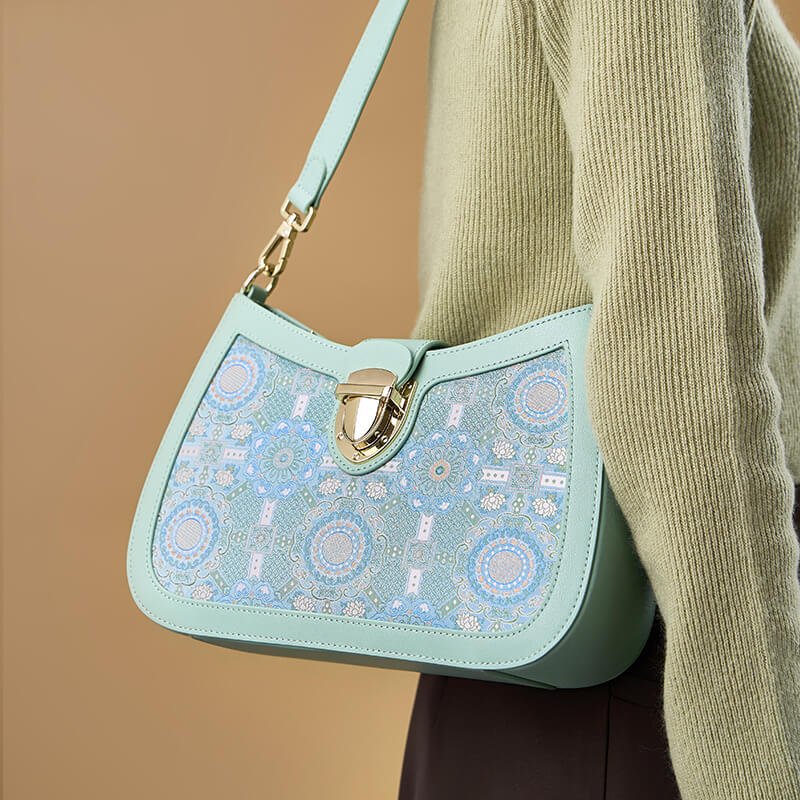 Silent Compass Leather and Silk Shoulder Bag – Babylon Leather - Babylon LeatherBabylon LeatherTX085-Cyan