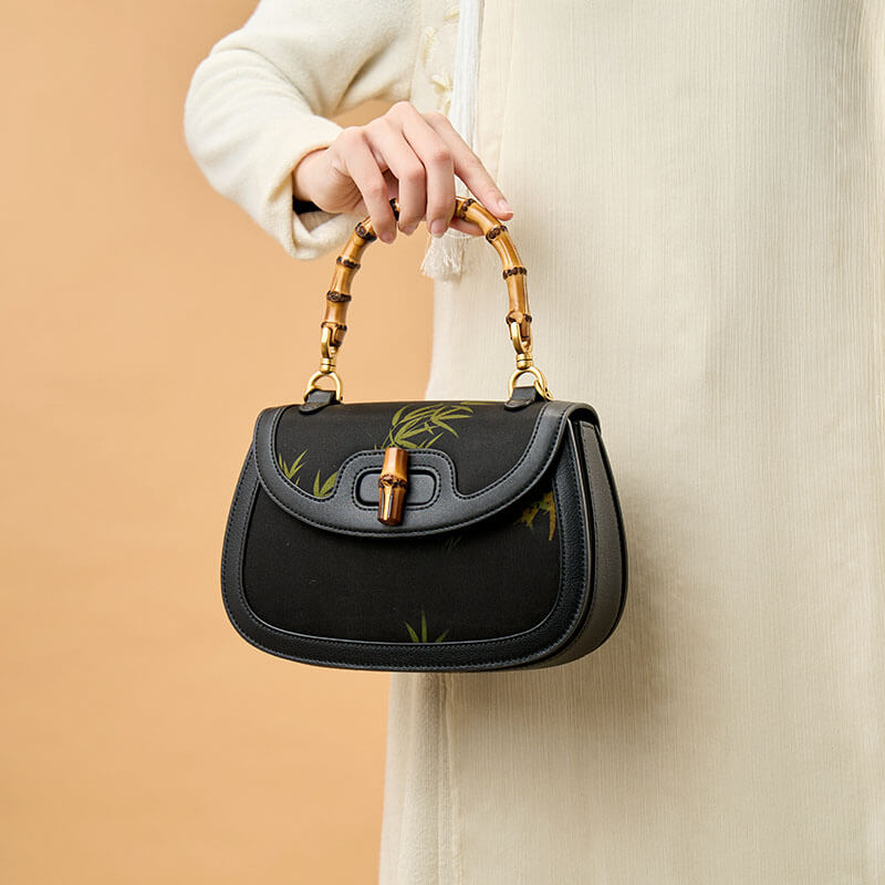 Silent Flame Leather and Silk Handbag – Babylon Leather - Babylon LeatherBabylon LeatherTX039-Black