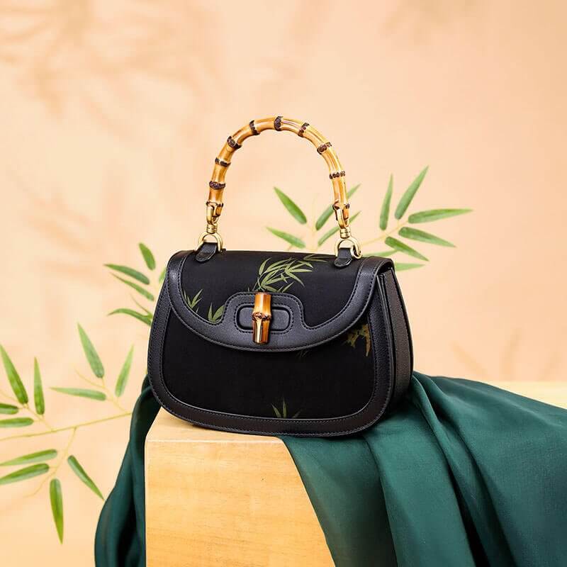 Silent Flame Leather and Silk Handbag – Babylon Leather - Babylon LeatherBabylon LeatherTX039-Black