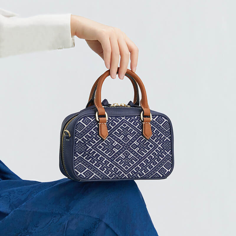 Silent Strength Silk & Leather Handbag – Babylon Leather - Babylon LeatherBabylon LeatherTX094-Blue