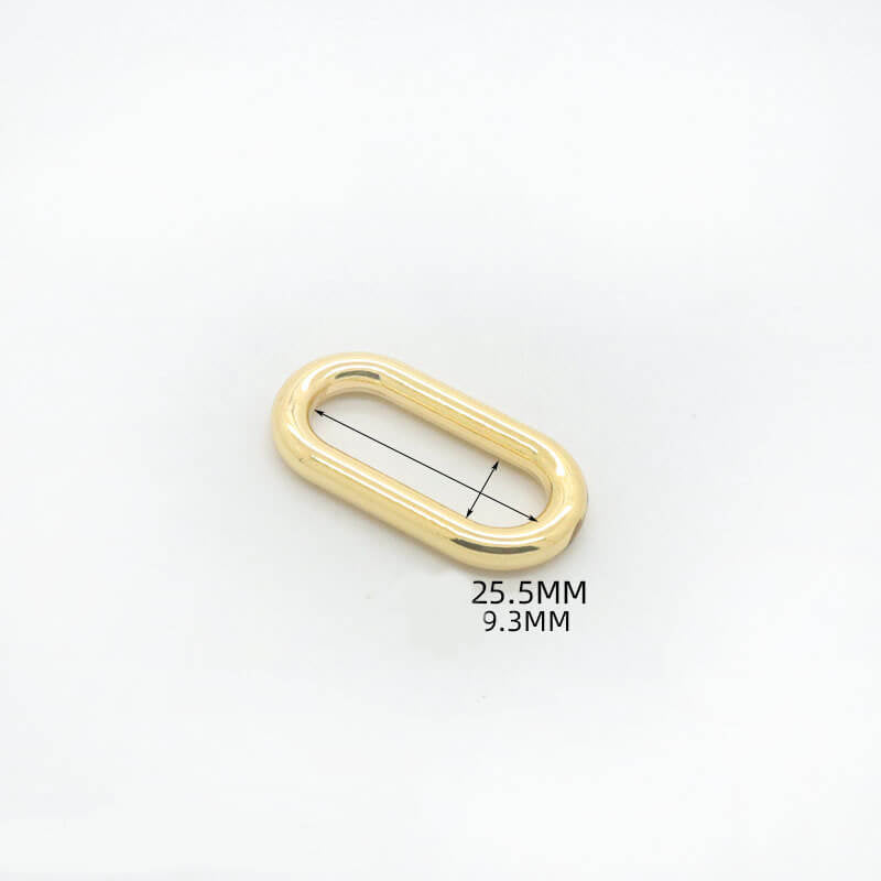Single and Double Bar Strap Slide Buckles - Babylon Leather - Babylon LeatherBabylon LeatherJY23-Gold-25.5mm Oval Ring