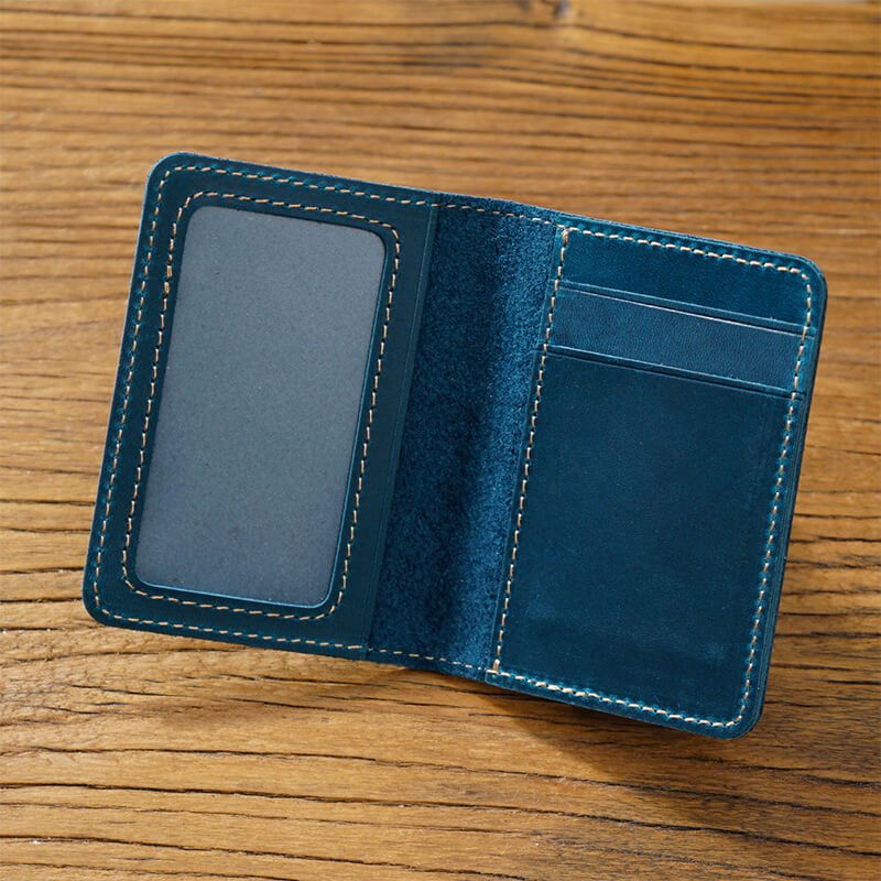 Slim Card Holder License Wallet – Babylon Leather - Babylon LeatherBabylon LeatherAN56-Blue