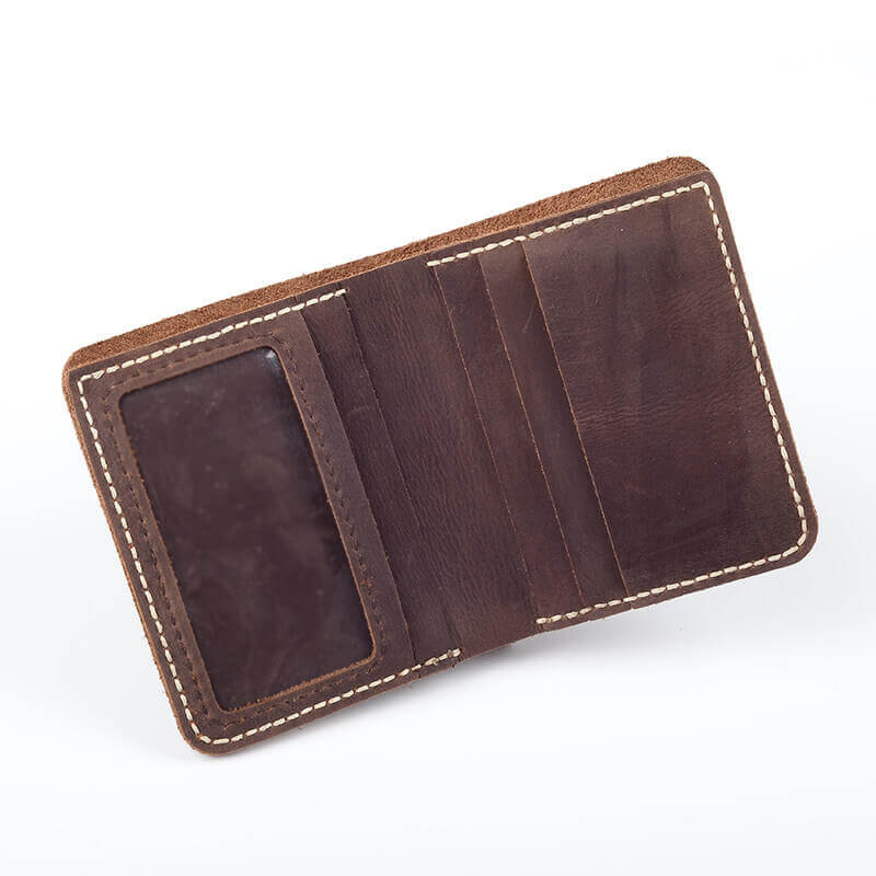 Slim Vertical Wallet Crazy Horse Leather DIY Kit – Babylon Leather - Babylon LeatherBabylon LeatherCY37-Brown-Card Slot