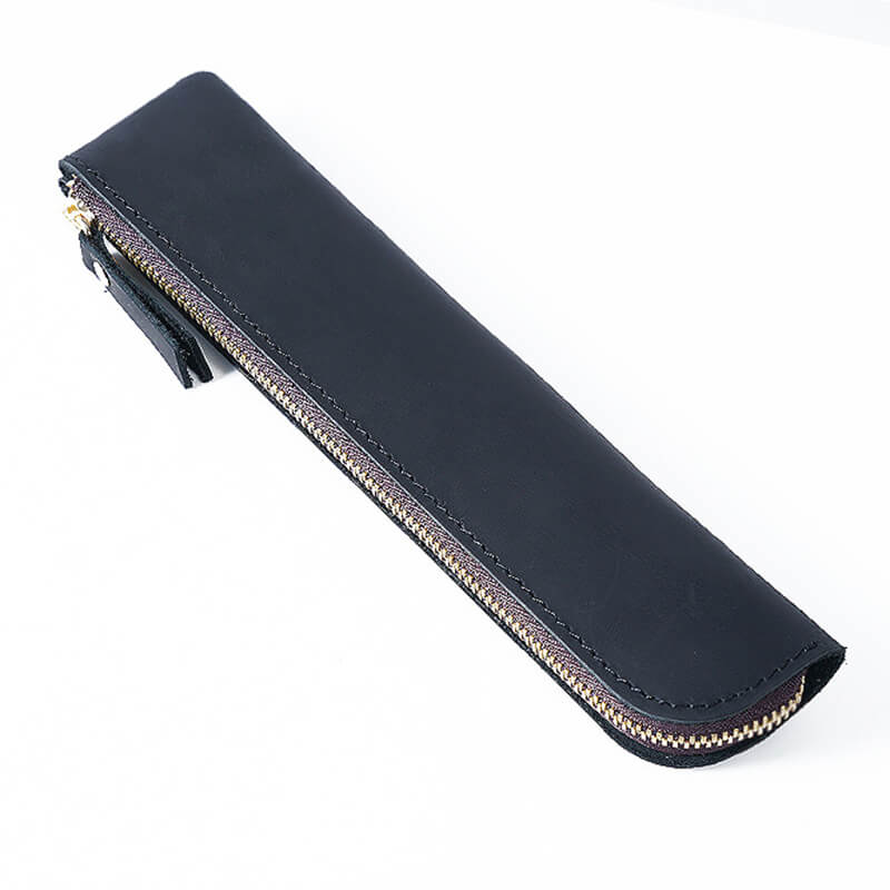 Slim Zip Leather Pencil Case – Babylon Leather - Babylon LeatherBabylon LeatherAN39-Black