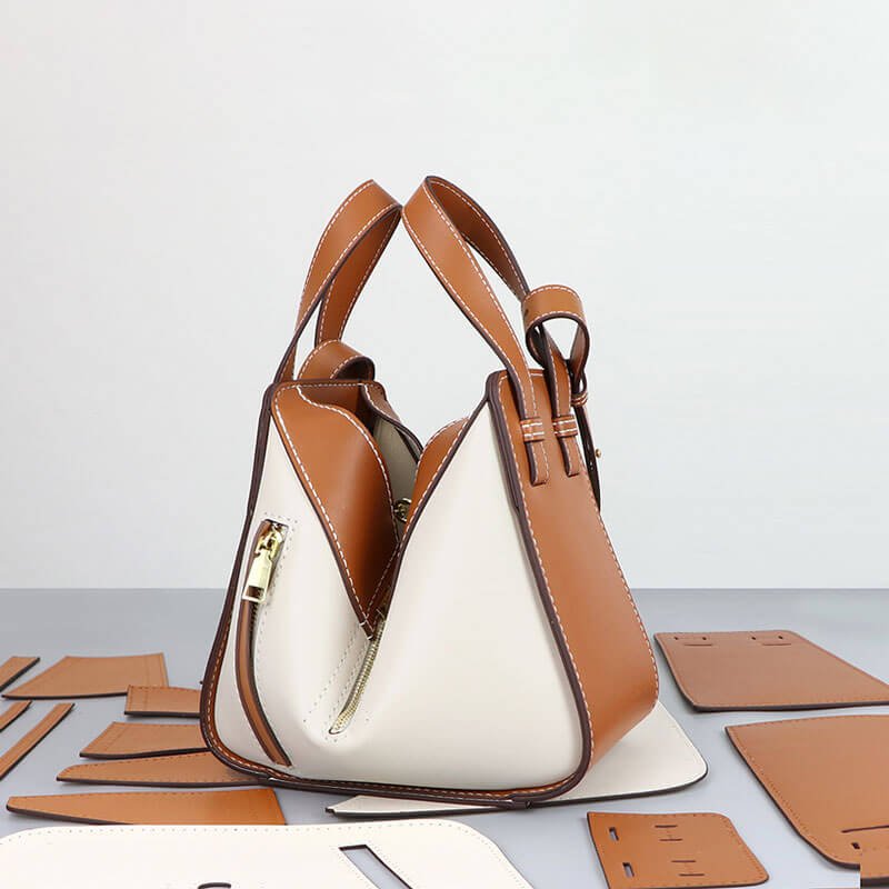 Small Hammock Bag DIY Kit – Babylon Leather - Babylon LeatherBabylon LeatherSY93 - Caramel & White - White