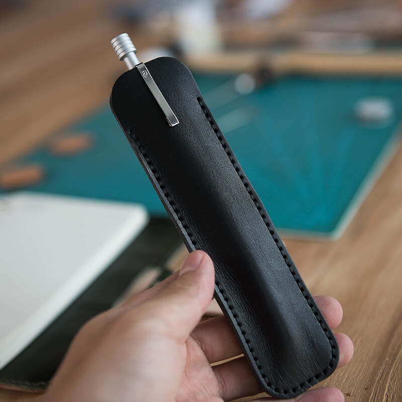 Small Pen Pouch Holder DIY Leather Kit – Babylon Leather - Babylon LeatherBabylon LeatherLZ47 - Black - Veg Tanned Leather