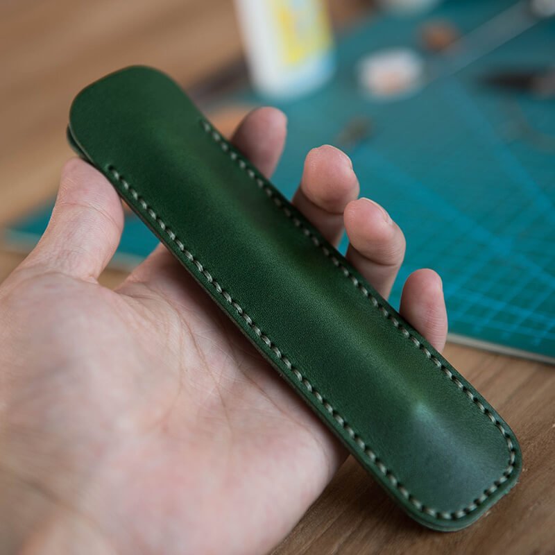 Small Pen Pouch Holder DIY Leather Kit – Babylon Leather - Babylon LeatherBabylon LeatherLZ47 - Green - Veg Tanned Leather