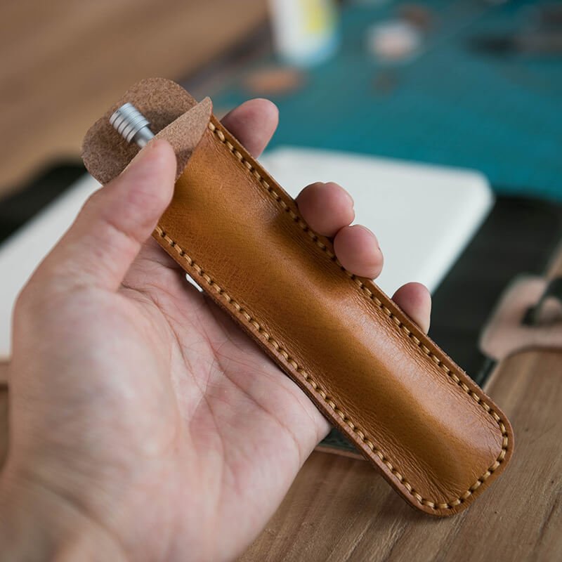 Small Pen Pouch Holder DIY Leather Kit – Babylon Leather - Babylon LeatherBabylon LeatherLZ47 - Yellow - Veg Tanned Leather