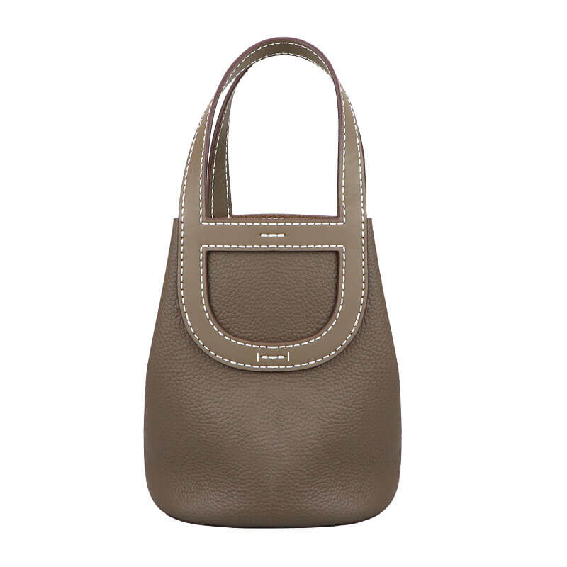 Small Picotin Lock Bag DIY Kit – Babylon Leather - Babylon LeatherBabylon LeatherSY92 - Brown - White