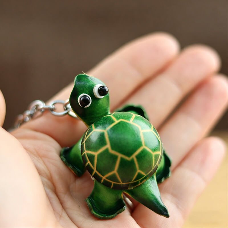 Small Turtle - Shaped Top - Grain Leather Keychain – Babylon Leather - Babylon LeatherBabylon LeatherLLZ01-Green