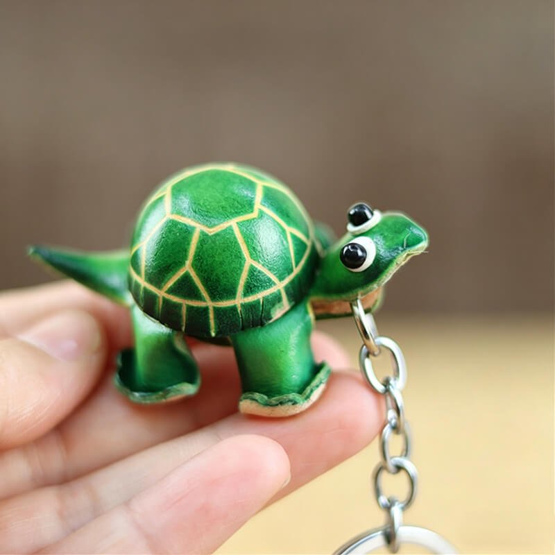 Small Turtle - Shaped Top - Grain Leather Keychain – Babylon Leather - Babylon LeatherBabylon LeatherLLZ01-Green