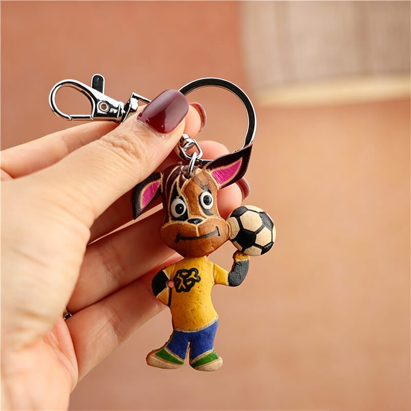 Soccer Player Leather Bag Charm – Babylon Leather - Babylon LeatherBabylon LeatherLLZ91-Brown