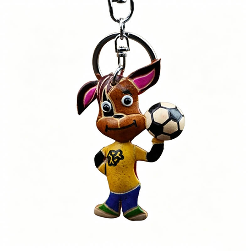 Soccer Player Leather Bag Charm – Babylon Leather - Babylon LeatherBabylon LeatherLLZ91-Brown
