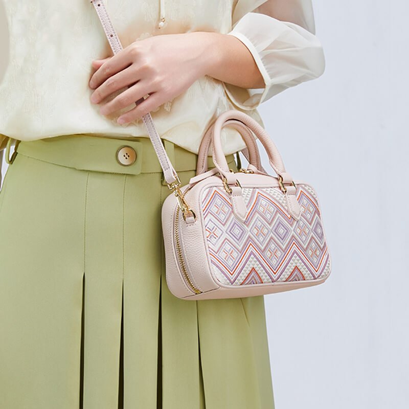 Soft Order Leather and Silk Handbag – Babylon Leather - Babylon LeatherBabylon LeatherTX107-Pink