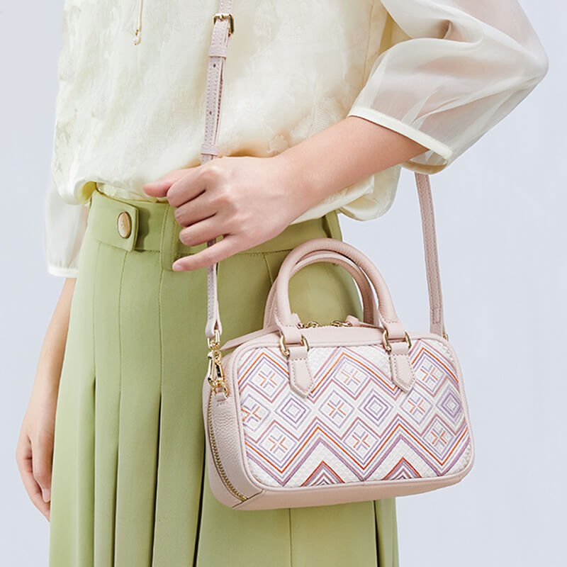 Soft Order Leather and Silk Handbag – Babylon Leather - Babylon LeatherBabylon LeatherTX107-Pink