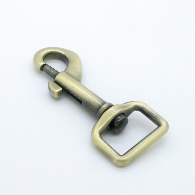 Square Eye Swivel Snap Hook - Babylon Leather - Babylon LeatherBabylon LeatherJY05-Brushed Antique Brass-20mm
