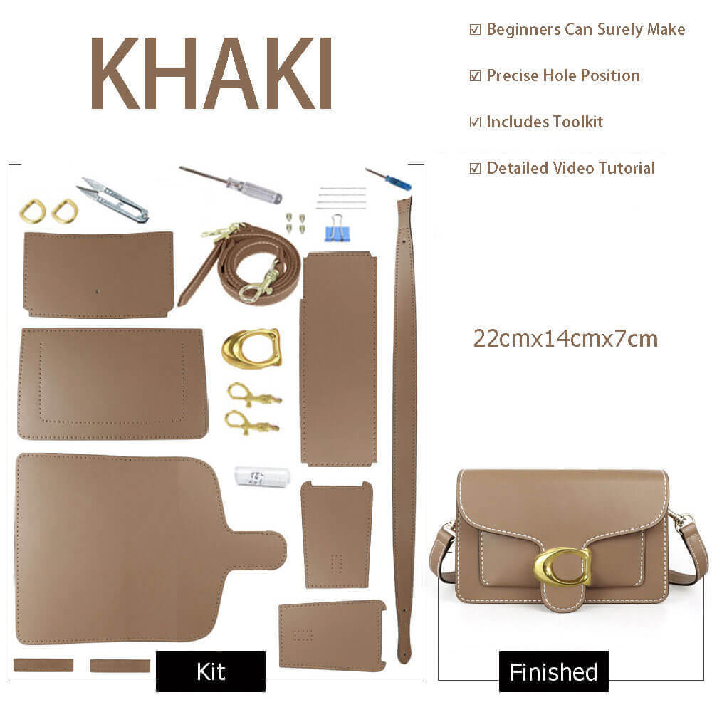 Square Leather Shoulder Bag DIY Kit – Babylon Leather - Babylon LeatherBabylon LeatherSY30 - Khaki - Color - Matched