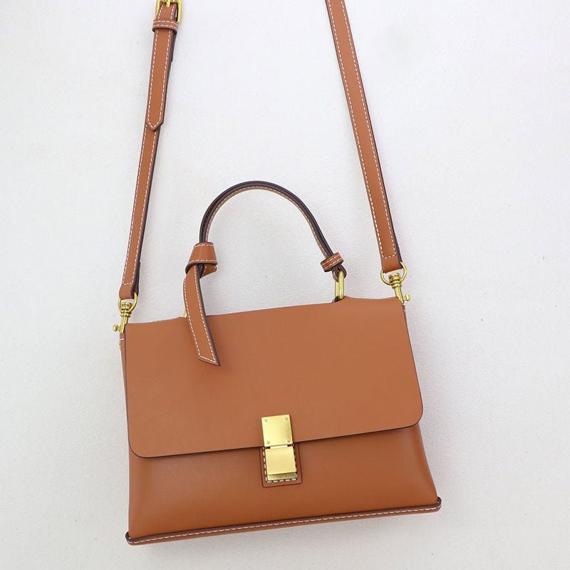 Square Leather Tote Bag DIY Kit for Beginners – Babylon Leather - Babylon LeatherBabylon LeatherSY09 - Caramel - White