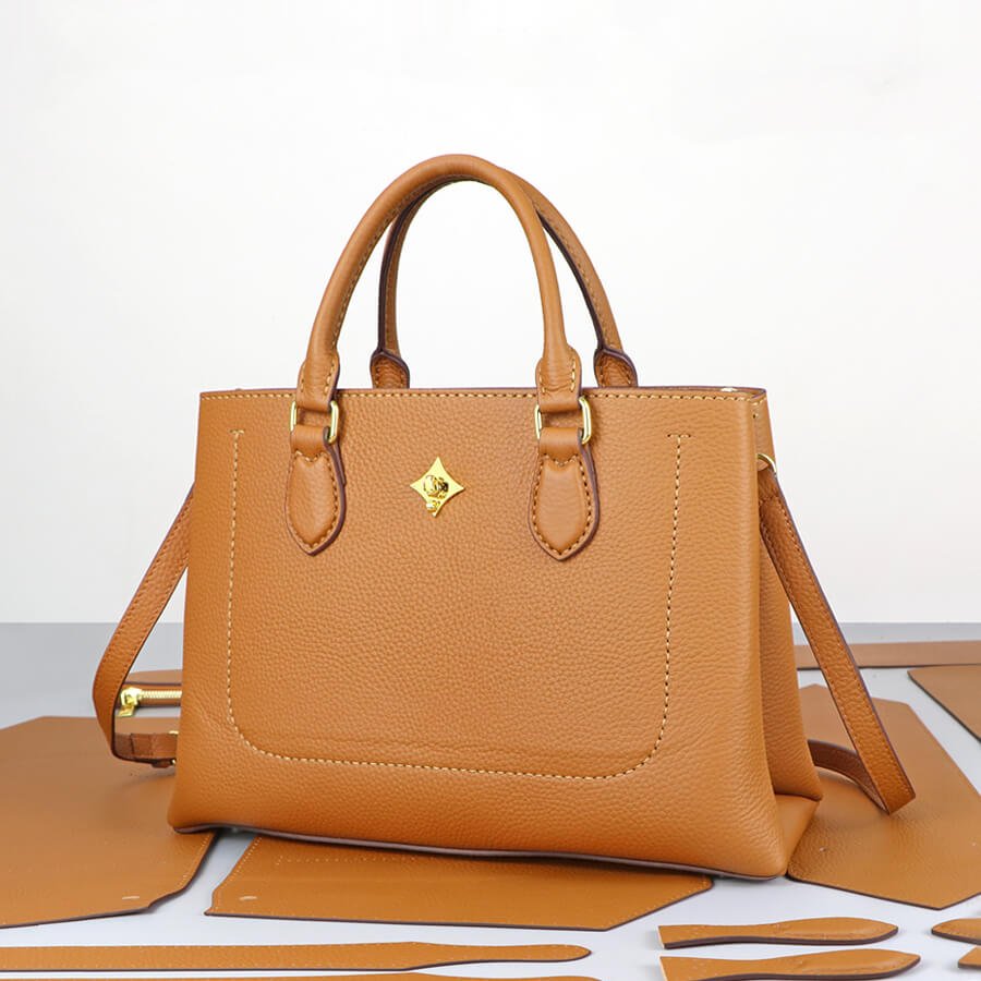 Square Mom Tote Bag DIY Gift Kit – Babylon Leather - Babylon LeatherBabylon LeatherSY70-Caramel-Color-Matched