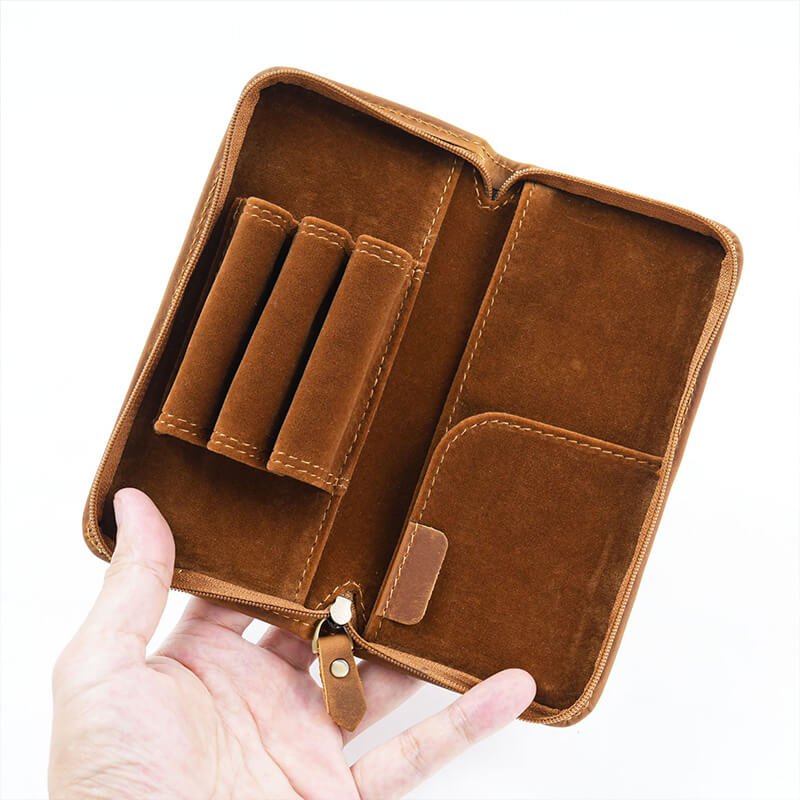 Square Zip Leather Pen Box – Babylon Leather - Babylon LeatherBabylon LeatherAN41-Brown