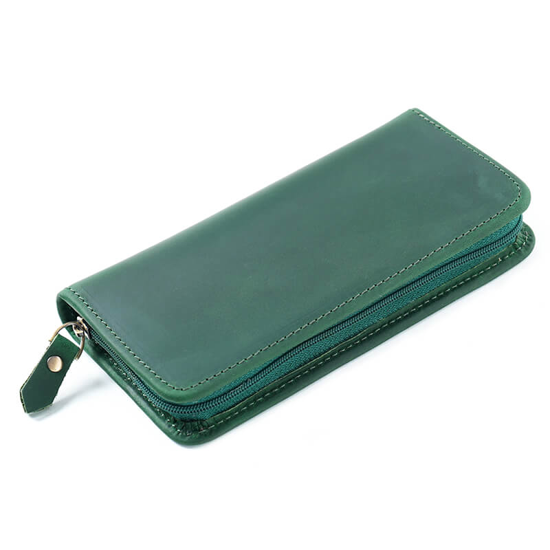 Square Zip Leather Pen Box – Babylon Leather - Babylon LeatherBabylon LeatherAN41-Dark Green