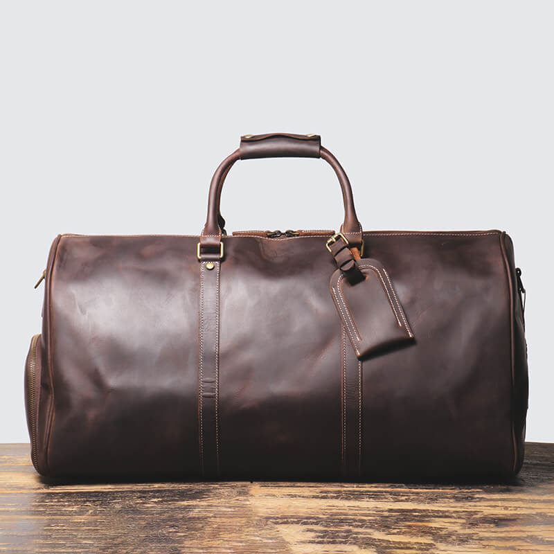 Stylish Elegant Top Grain Leather Travel Bag – Babylon Leather - Babylon LeatherBabylon LeatherLJ100-Brown