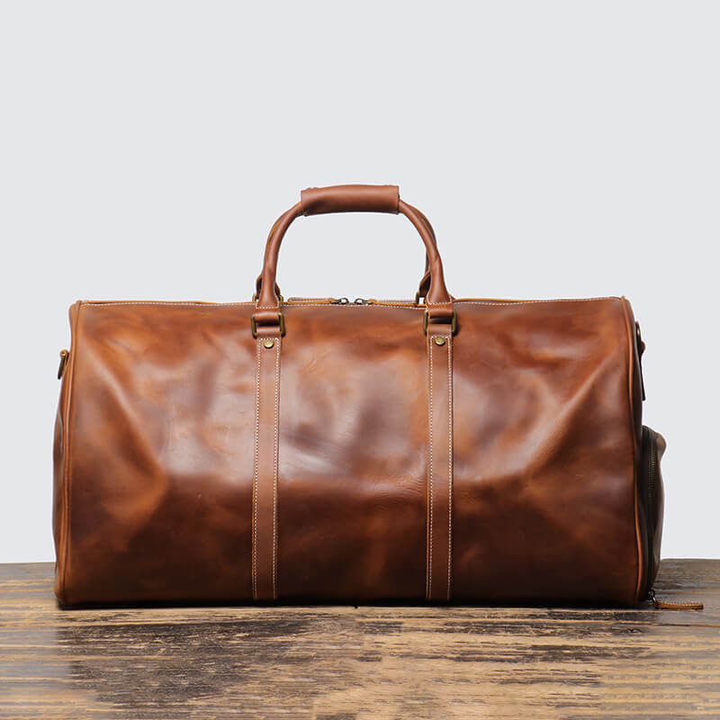 Stylish Elegant Top Grain Leather Travel Bag – Babylon Leather - Babylon LeatherBabylon LeatherLJ100-Brown