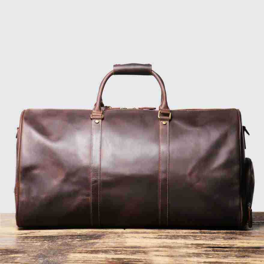 Stylish Elegant Top Grain Leather Travel Bag – Babylon Leather - Babylon LeatherBabylon LeatherLJ100-Dark Brown