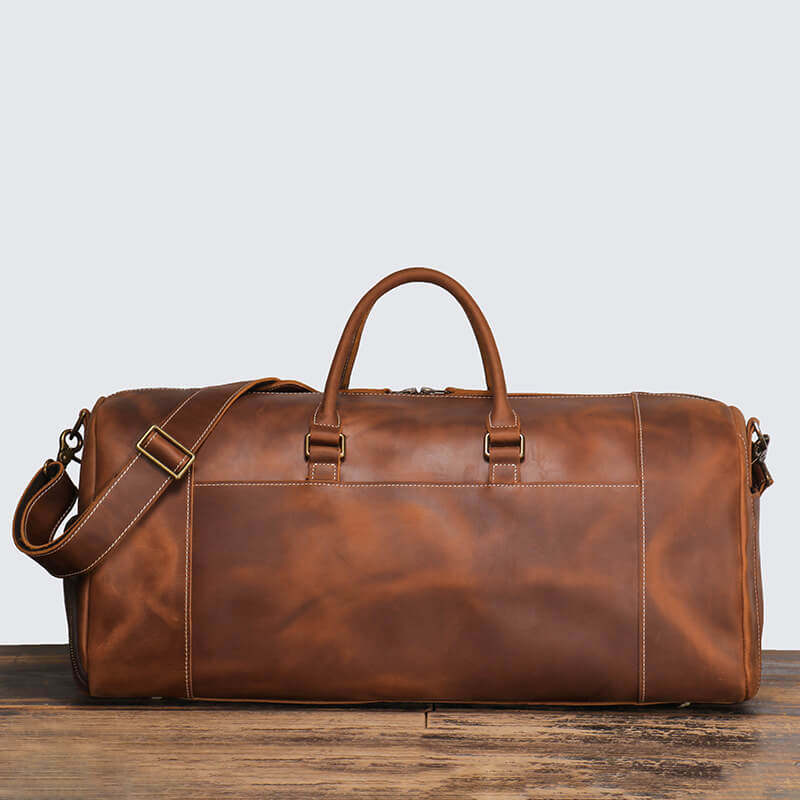 Stylish Top Grain Leather Travel Bag for Men – Babylon Leather - Babylon LeatherBabylon LeatherLJ087 - Brown