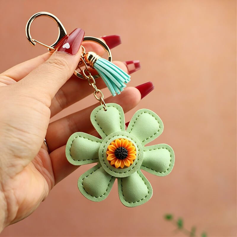 Sunflower PU Leather Bag Charm – Babylon Leather - Babylon LeatherBabylon LeatherLLZ44-Green