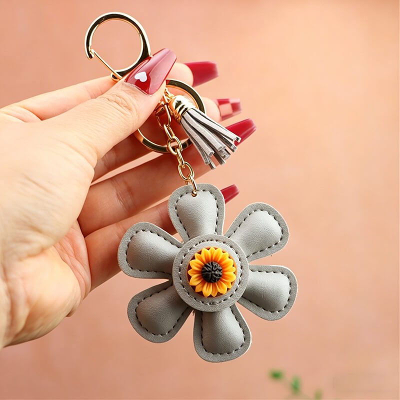Sunflower PU Leather Bag Charm – Babylon Leather - Babylon LeatherBabylon LeatherLLZ44-Grey