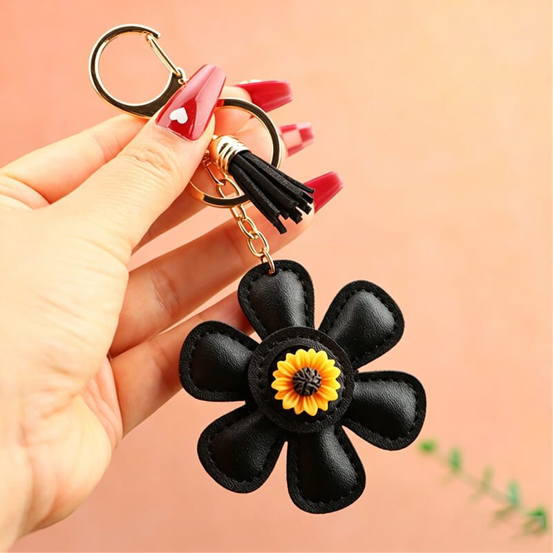 Sunflower PU Leather Bag Charm – Babylon Leather - Babylon LeatherBabylon LeatherLLZ44-Orange