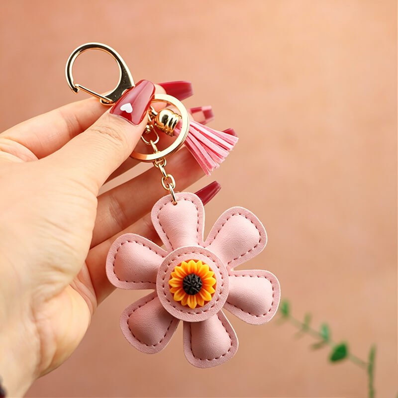 Sunflower PU Leather Bag Charm – Babylon Leather - Babylon LeatherBabylon LeatherLLZ44-Pink