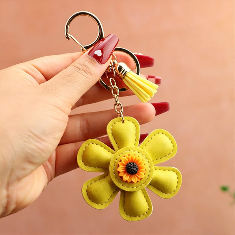 Sunflower PU Leather Bag Charm – Babylon Leather - Babylon LeatherBabylon LeatherLLZ44-Yellow