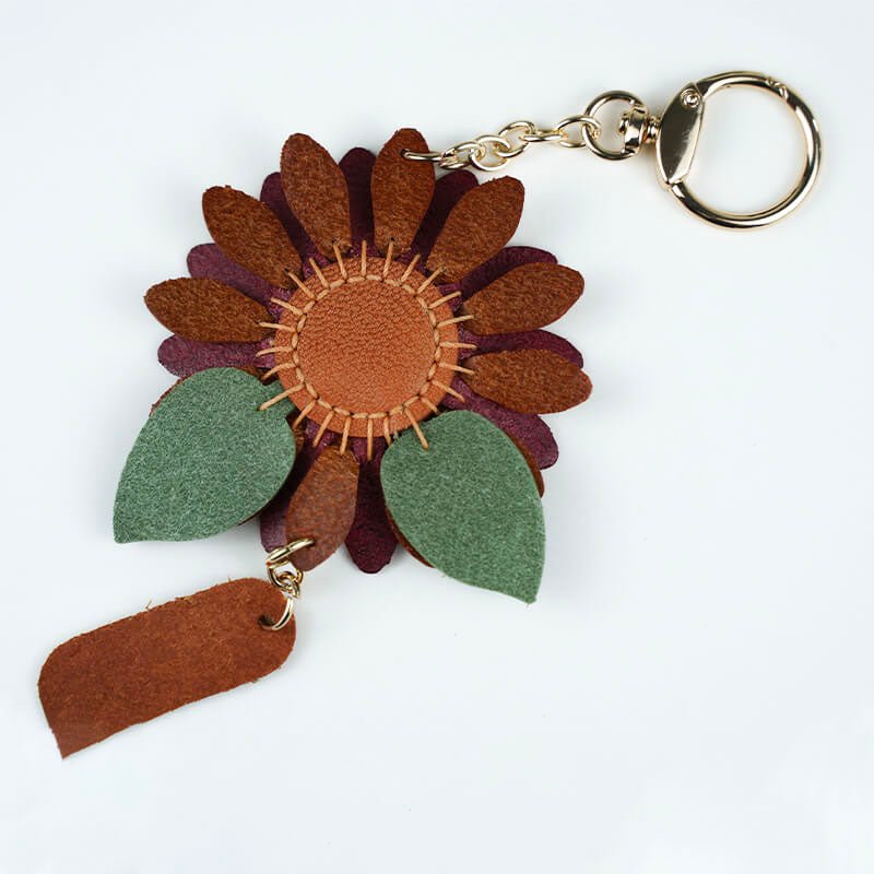 Sunflower Shape Leather Charm – Babylon Leather - Babylon LeatherBabylon LeatherLL72-Red