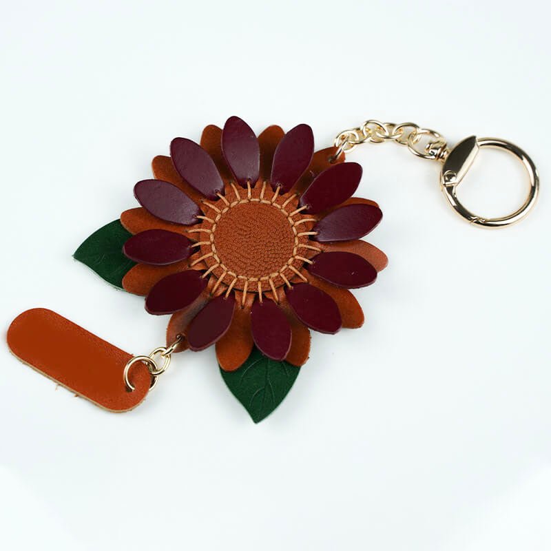 Sunflower Shape Leather Charm – Babylon Leather - Babylon LeatherBabylon LeatherLL72-Red