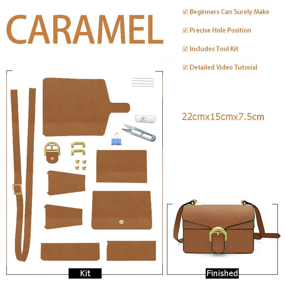 Tabby Crossbody Bag DIY Kit – Babylon Leather - Babylon LeatherBabylon LeatherSY98-Caramel-White