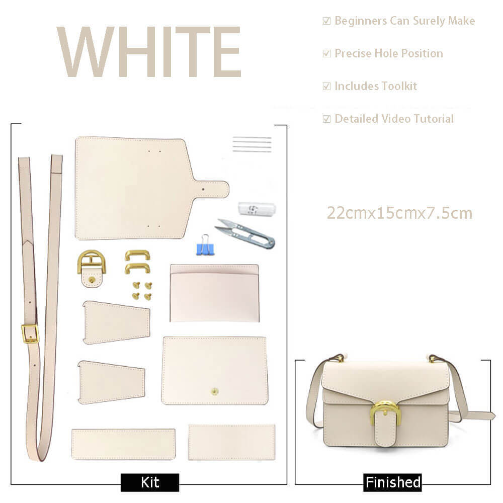 Tabby Crossbody Bag DIY Kit – Babylon Leather - Babylon LeatherBabylon LeatherSY98-White-White