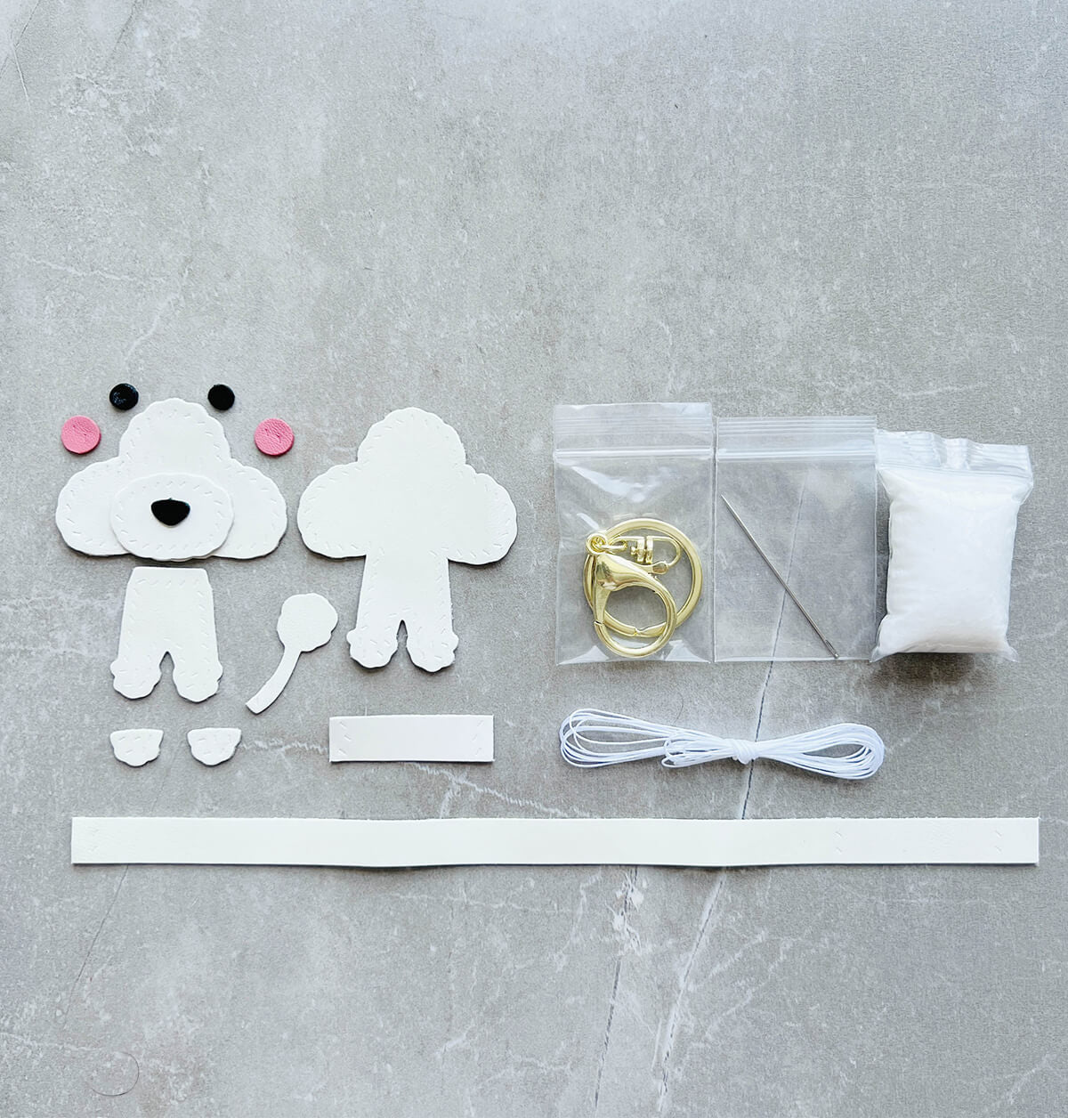 Teddy Dog Charm DIY Kit – Babylon Leather - Babylon LeatherBabylon LeatherSG24-White