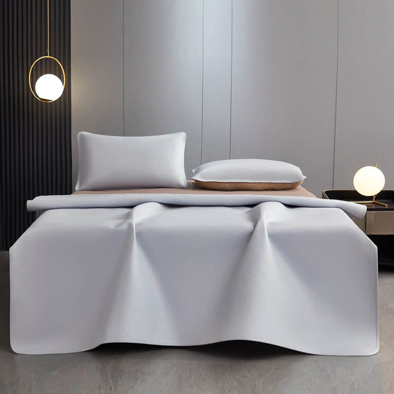 Thickened Top Grain Buffalo Leather Summer Sleeping Mat Set - Babylon LeatherBabylon LeatherBMN01-Grey-4.0mm Thick - Single Piece-0.8m Bed