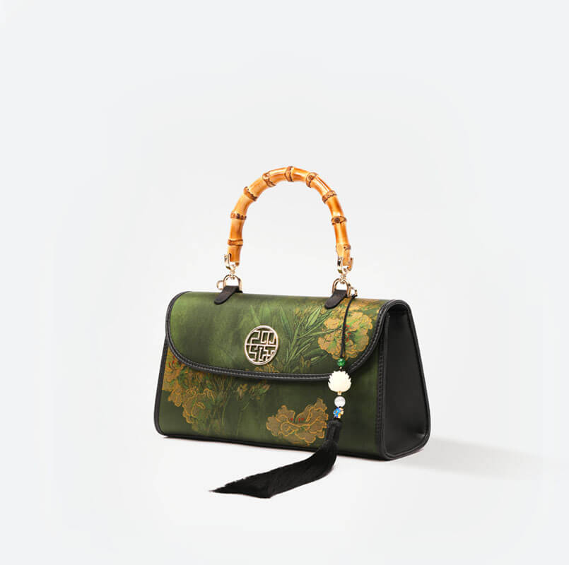 Timeless Root Leather & Silk Handbag – Babylon Leather - Babylon LeatherBabylon LeatherTX008-Green