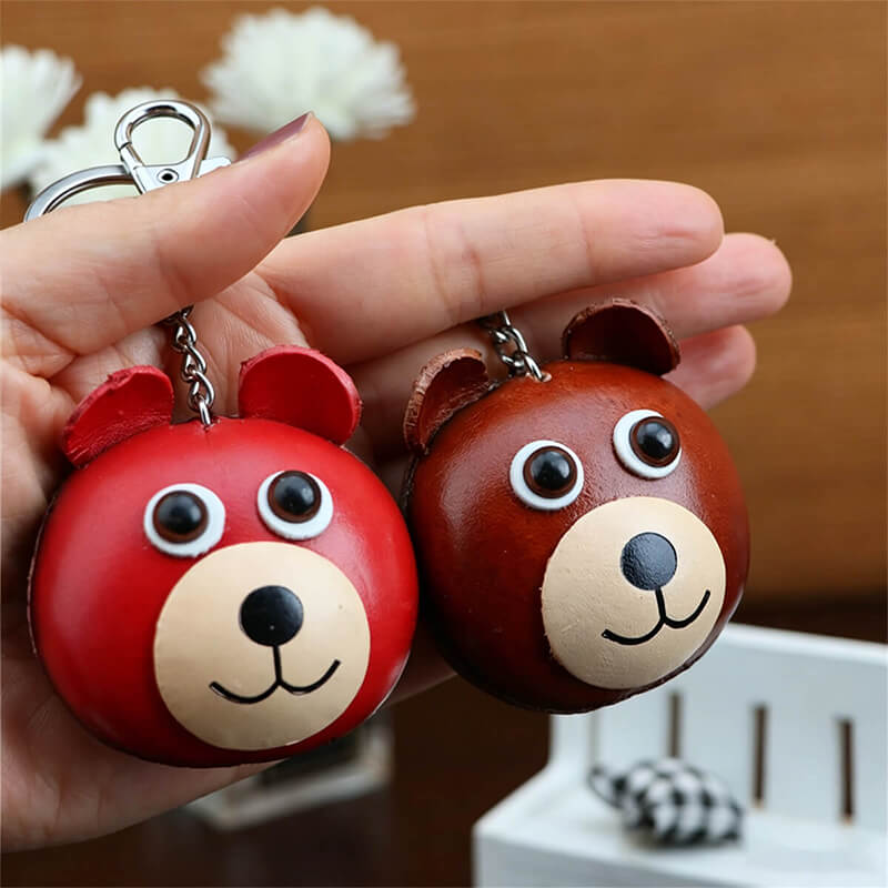 Tiny Bear Leather Bag Charm – Babylon Leather - Babylon LeatherBabylon LeatherLLZ98-Brown