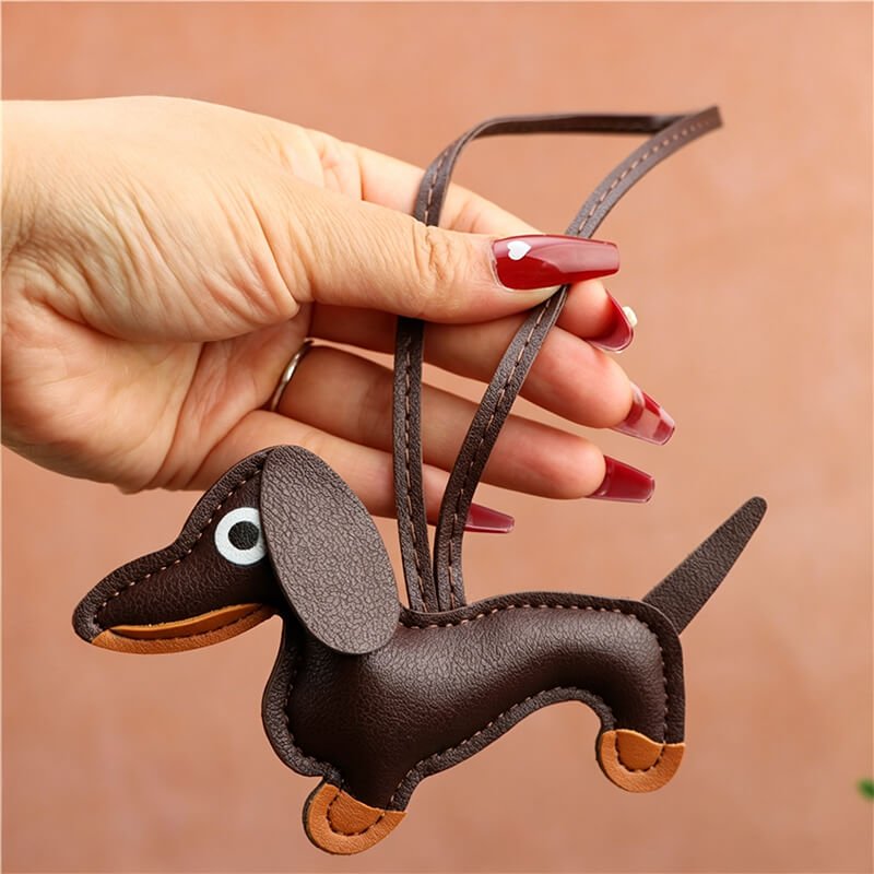 Tiny Dachshund PU Leather Bag Charm – Babylon Leather - Babylon LeatherBabylon LeatherLLZ35-Brown