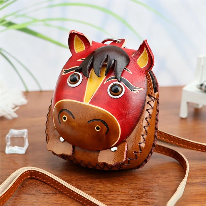 Tiny Horse - Shaped Leather Coin Purse – Babylon Leather - Babylon LeatherBabylon LeatherLLZ117-Red
