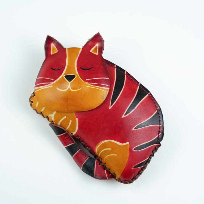 Tiny Kitten Shape Leather Charm – Babylon Leather - Babylon LeatherBabylon LeatherLL73-Red