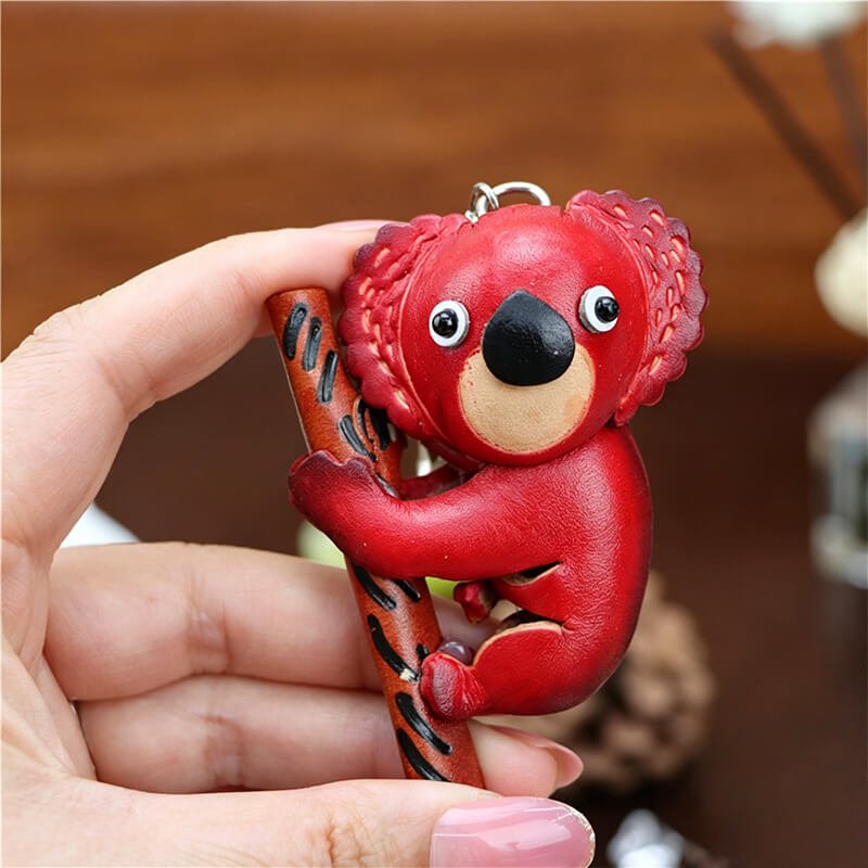 Tiny Koala Leather Bag Charm – Babylon Leather - Babylon LeatherBabylon LeatherLLZ101-Red