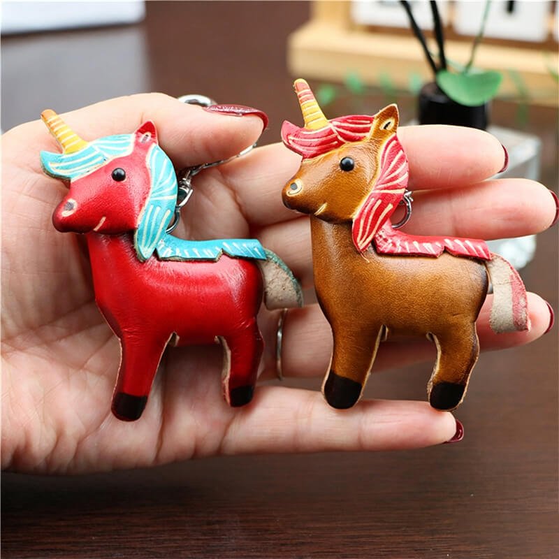 Tiny Unicorn Leather Bag Charm – Babylon Leather - Babylon LeatherBabylon LeatherLLZ97-Brown