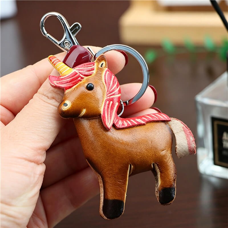 Tiny Unicorn Leather Bag Charm – Babylon Leather - Babylon LeatherBabylon LeatherLLZ97-Brown